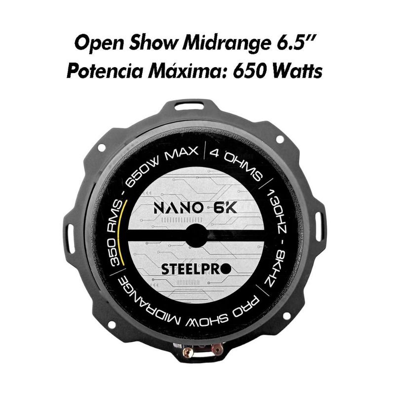 PAR NANO-6K de Medio Rango 6.5" Open Show Alto Spl Steelpro