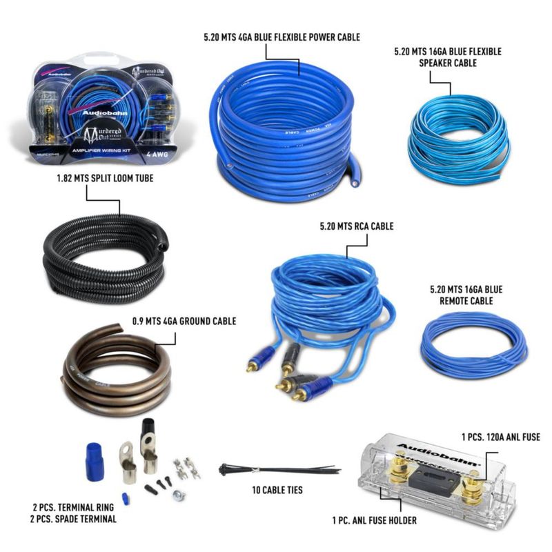 Kit De Instalacion Calibre 4 Para Auto Audiobahn Murder4g
