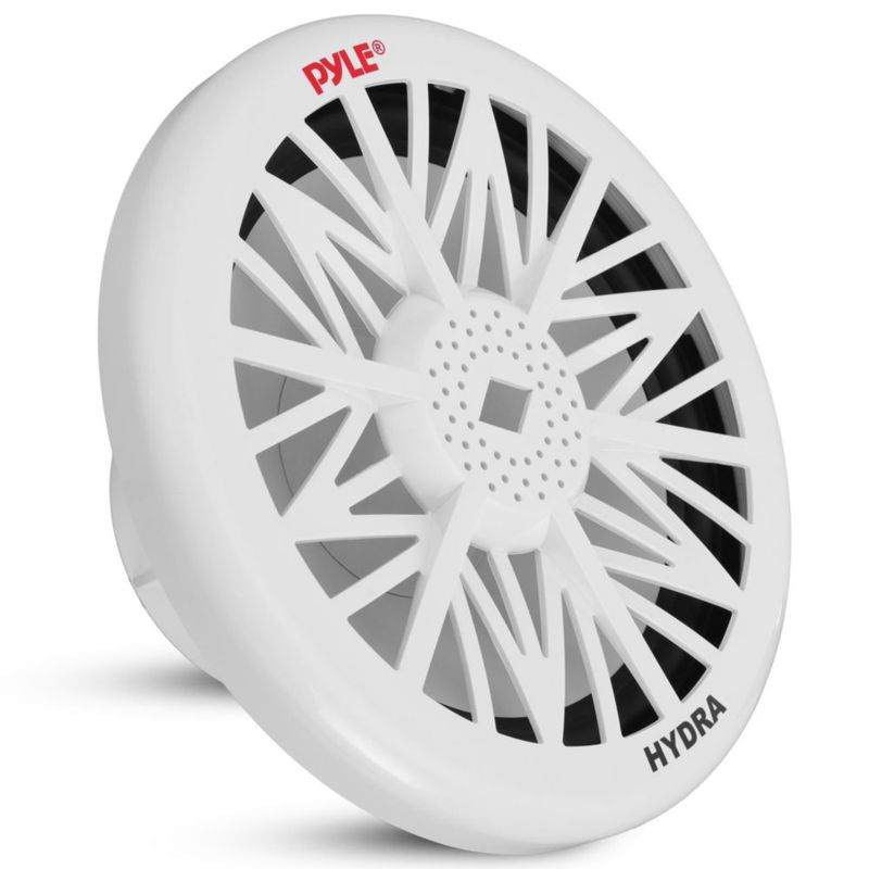 Subwoofer de audio marino para exteriores Pyle PLMRW10 de 500 W color blanco