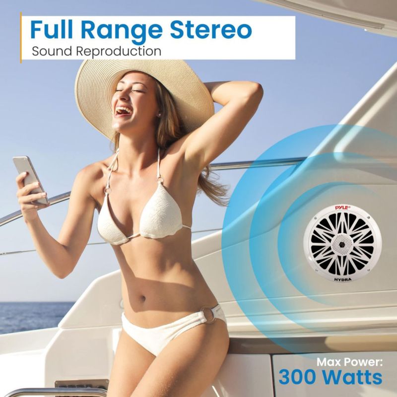 Altavoces marinos Pyle PLMR82 8 pulgadas 300 W resistentes al agua blancos