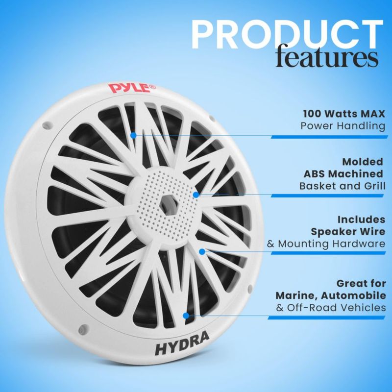 Altavoces marinos Pyle PLMR82 8 pulgadas 300 W resistentes al agua blancos
