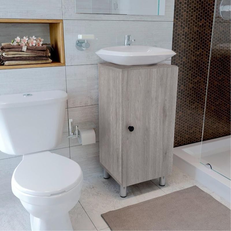 Gabinete de baño para lavabo dena maderkit ceniza c/p