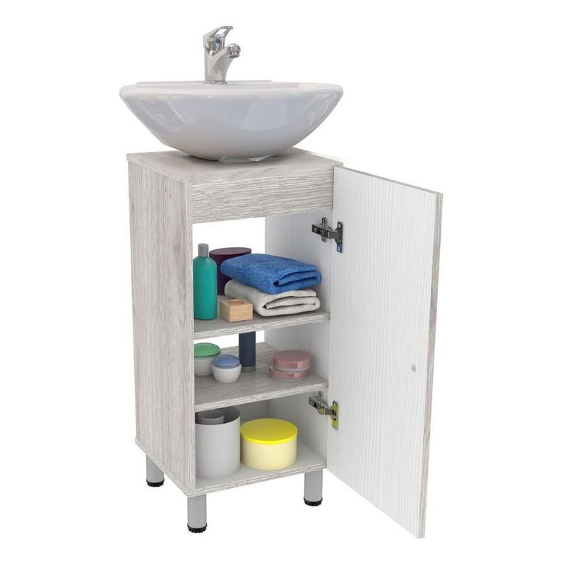 Gabinete de baño para lavabo dena maderkit ceniza c/p