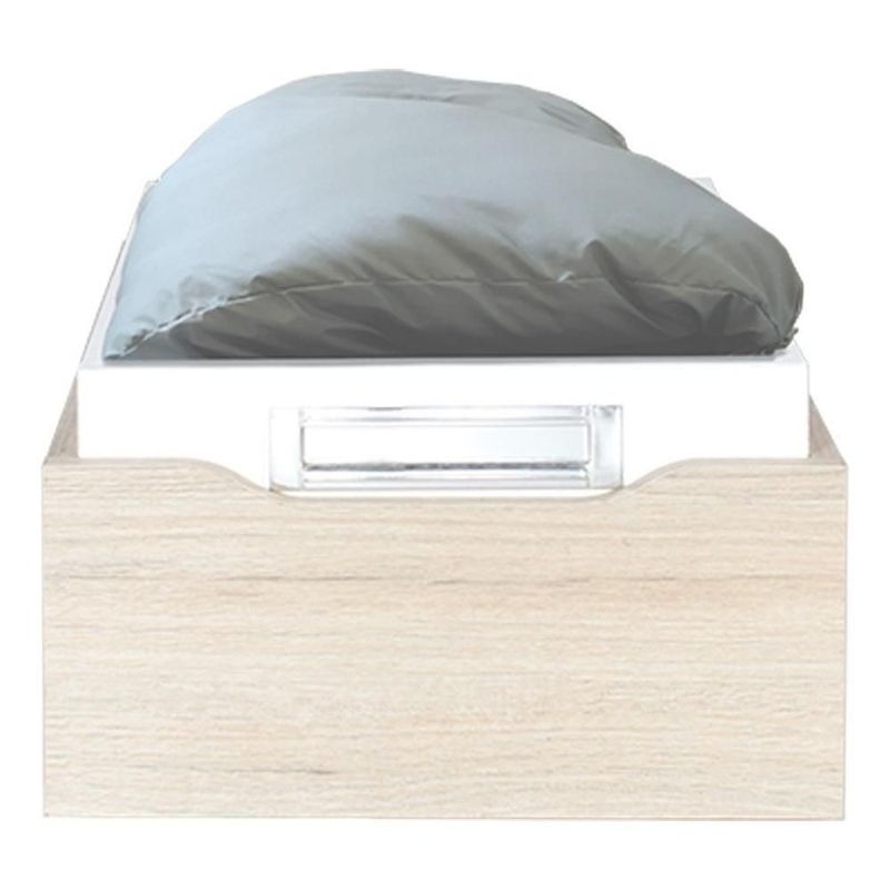 Cama para mascotas blanco-rovere 40x24x53 mdp