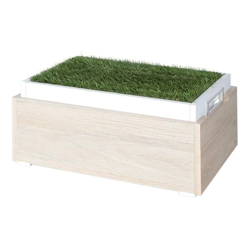 Cama para mascotas blanco-rovere 40x24x53 mdp