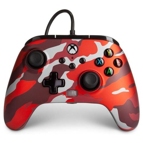 Control Alámbrico PowerA para Xbox Series X|S Metallic Red Camo
