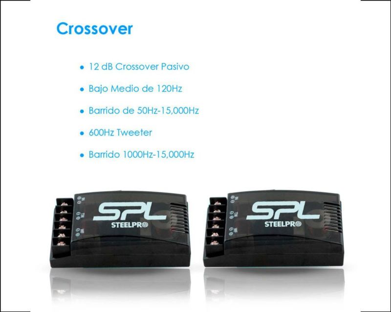 Set De Medios 6.5 Tweeter Crossover SPL-65X 400w Rms Steelpro