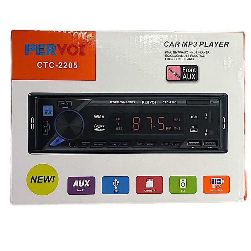 Auto estereo bluetooth usb fm 1 din ctc-2205