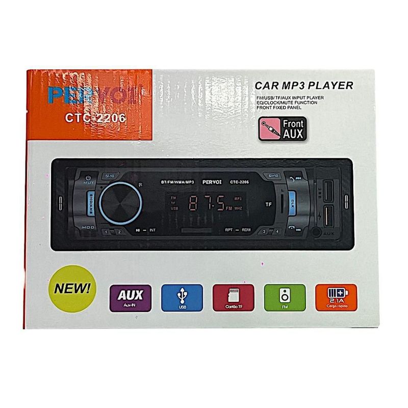 Auto estereo bluetooth usb fm 1 din ctc-2206