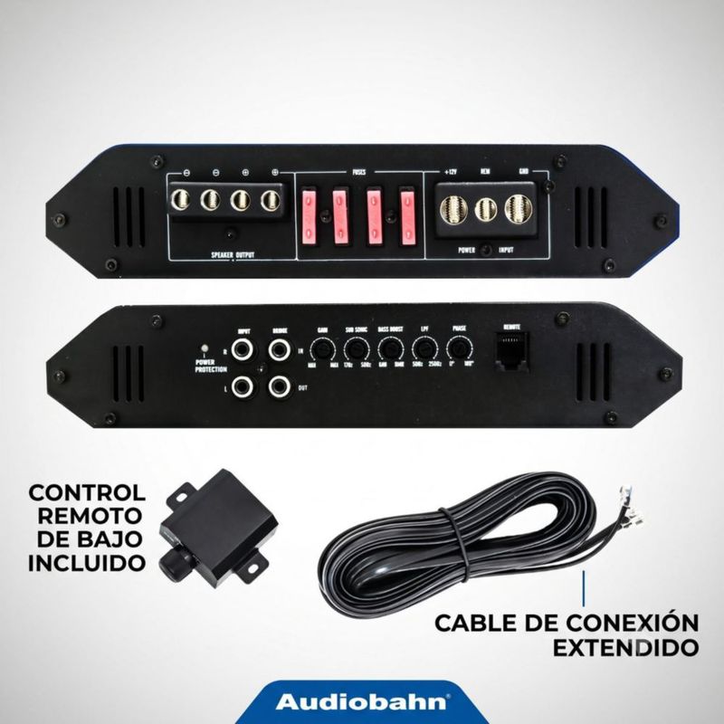 Combo Car Audio Subwoofer + Amplificador Audiobahn MURDERED OUT | Subwoofer ASW1000M 10" 3500W + Amplificador Monoblock ULTRA1D.BK 5000W Clase D