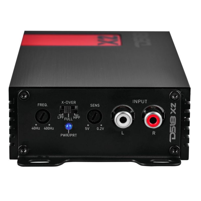 Amplificador DS18 X2 de 2 canales 140 W RMS Clase D ultra compacto
