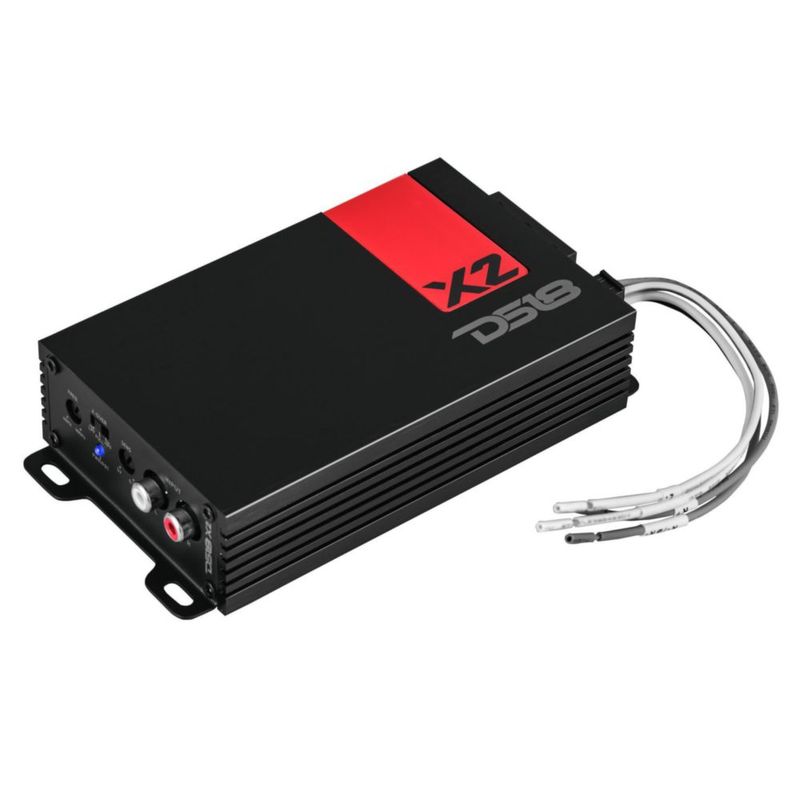Amplificador DS18 X2 de 2 canales 140 W RMS Clase D ultra compacto