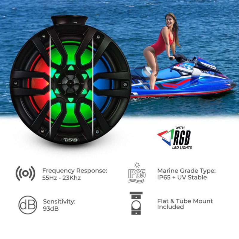 Parlantes DS18 NXLPS8R 20 cm 375 W Máx RGB LED (2 unidades)