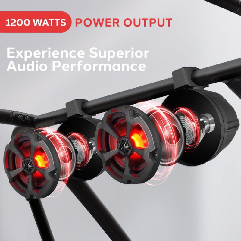Altavoces Pyle 16 cm RGB Bluetooth 1200 W para uso marino