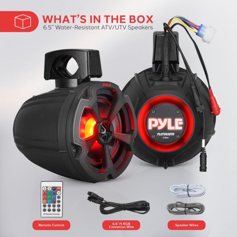 Altavoces Pyle 16 cm RGB Bluetooth 1200 W para uso marino
