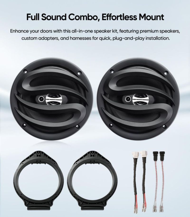 Parlantes Seventour 16 cm 2 pares Kit de audio para coche