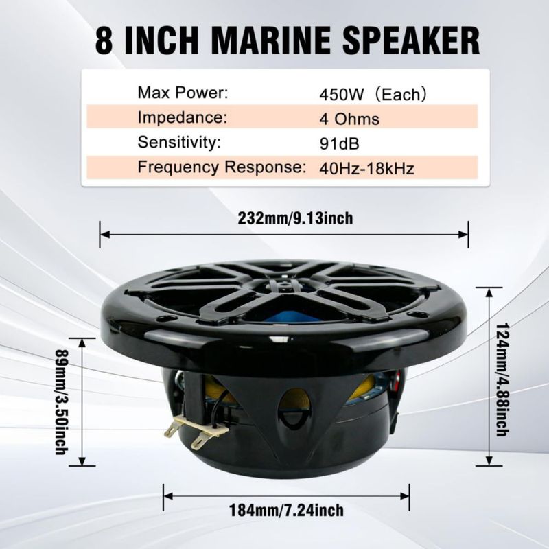 Par de parlantes STUDIOFINIX 20 cm 900 W LED negro