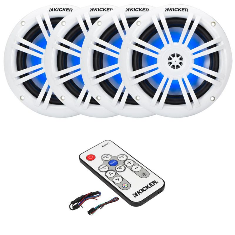 Altavoces marinos KICKER 165 mm RGB LED 4 Ω 150 W (2 pares)