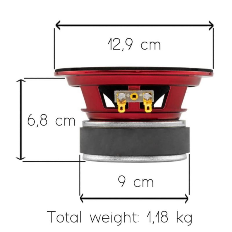 Parlante DS18 PRO-X5.4M 13 cm Rojo 300 W Máx 4 Ω