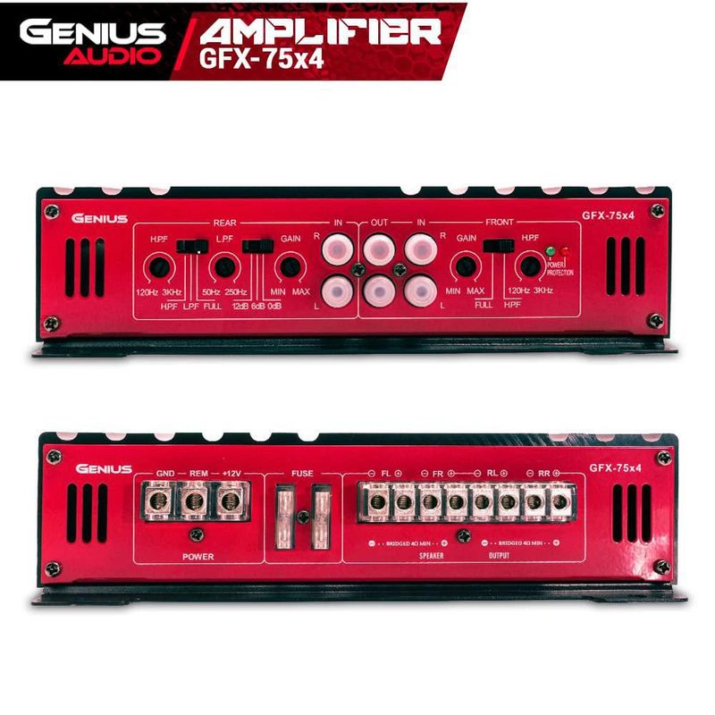 Amplificador de coche Genius GFX-75X4 1800W Clase AB 2 Ω