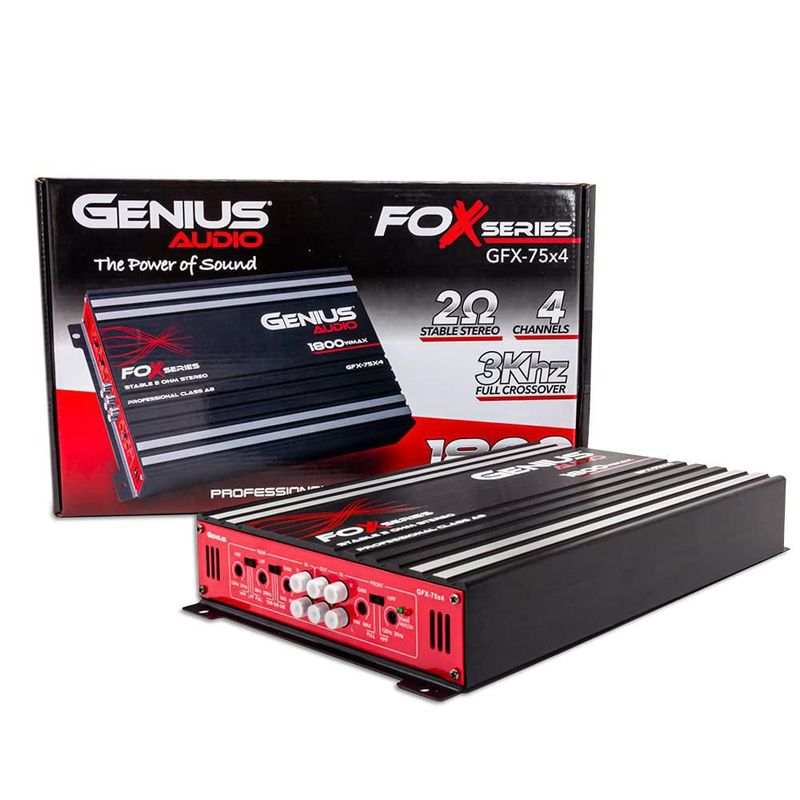 Amplificador de coche Genius GFX-75X4 1800W Clase AB 2 Ω