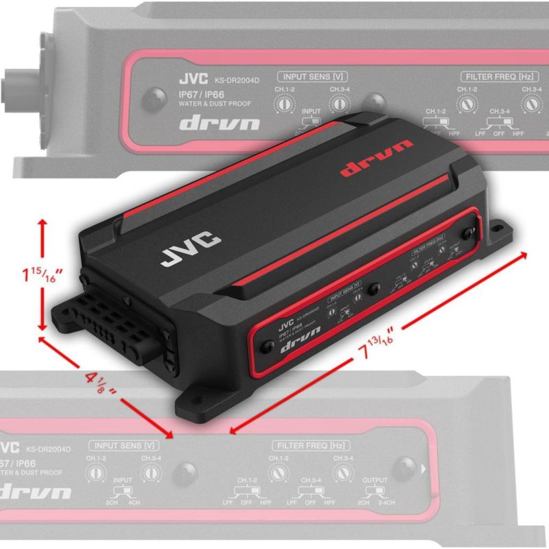 Amplificador JVC KS-DR2004D 4 canales 600 W impermeable