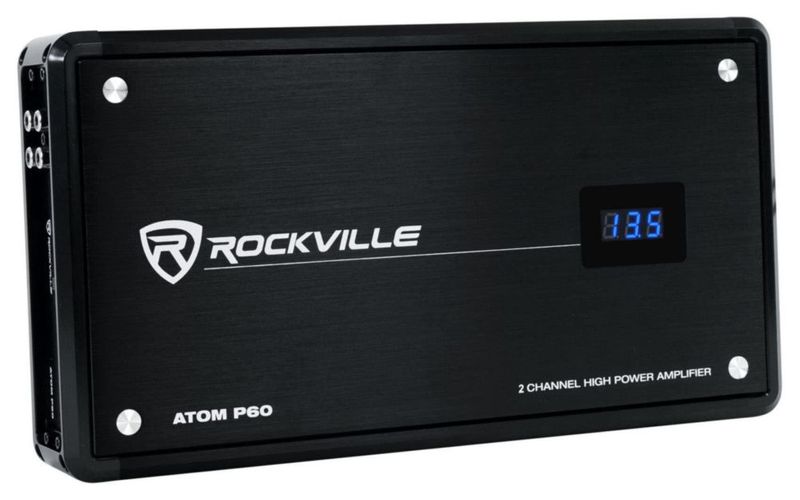 Rockville Atom P60 Amplificador de 2 Canales para Coche/ATV 1200W RMS 4800W Pico
