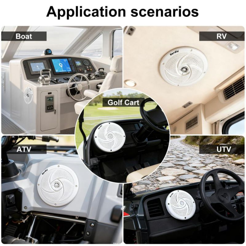 Parlantes Herdio 16 cm Impermeables con LED 240 W Par Color Blanco