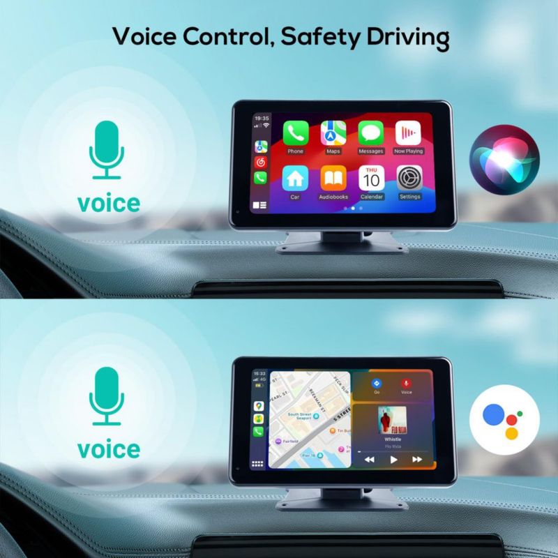 Pantalla CarPlay inalámbrica Haudio 18 cm 1080 P con cámara de visión trasera