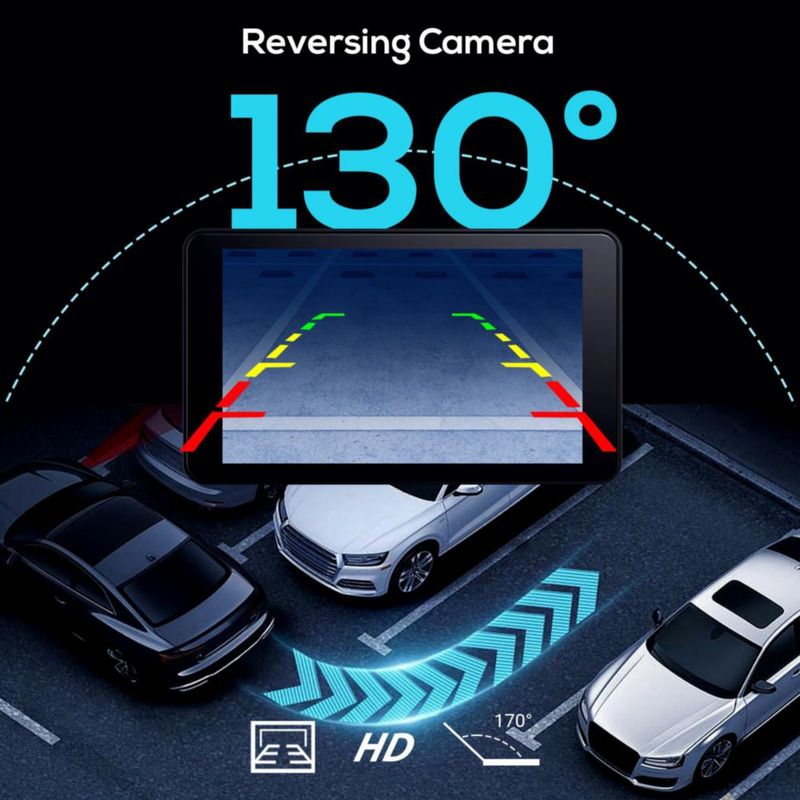 Pantalla CarPlay inalámbrica Haudio 18 cm 1080 P con cámara de visión trasera