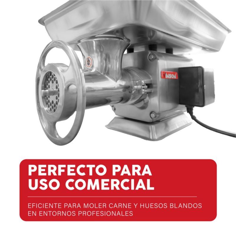 Molino de Carne Industrial VINSON MOLAI-22 1500 W Acero Inoxidable 304