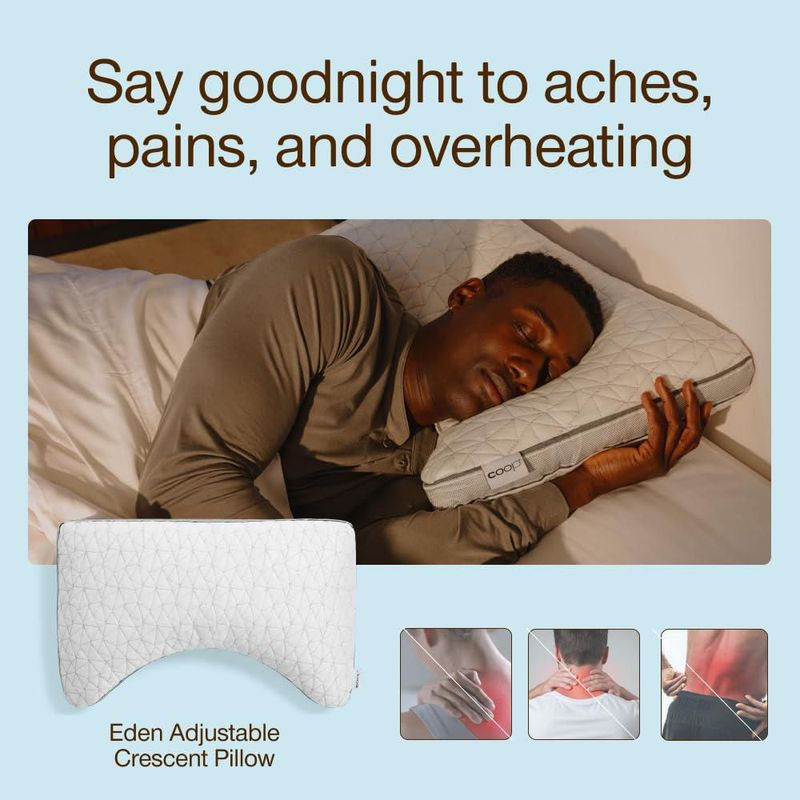 Almohada Coop Home Goods Eden Crescent Queen con gel refrescante