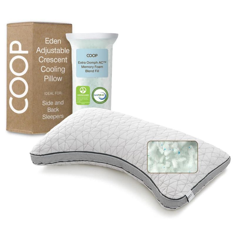 Almohada Coop Home Goods Eden Crescent Queen con gel refrescante