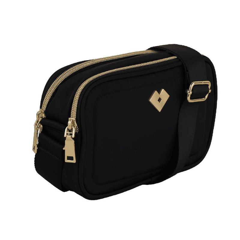 Bolsa crossbody luckyly múlticompartimento repelente al agua nubia negro