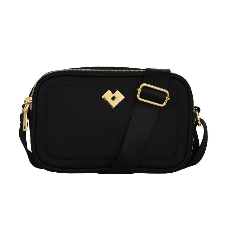 Bolsa crossbody luckyly múlticompartimento repelente al agua nubia negro