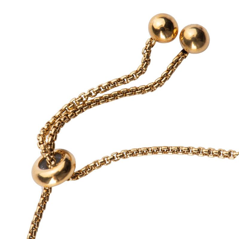 Pulsera luckyly corazón baño oro 18k acero inox y zirconia nia dorado