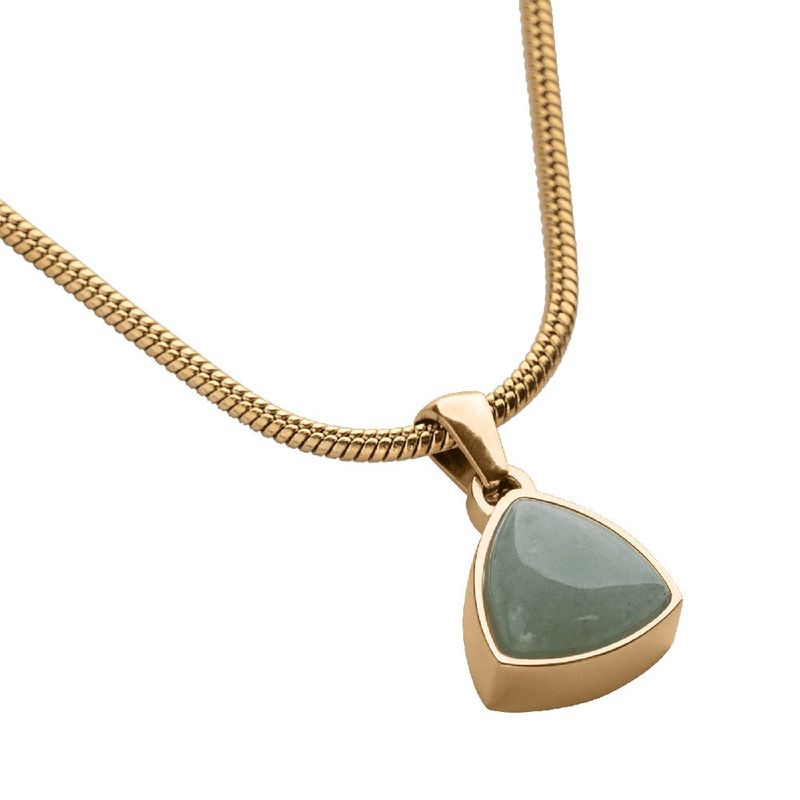Collar luckyly acero inoxidable baño oro 18k con piedra natural de nacimiento sofi verde