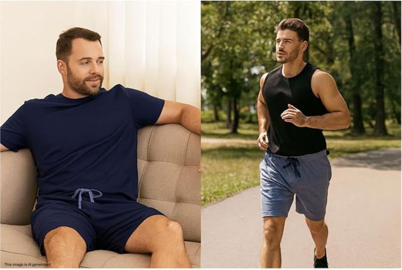 Pantalones cortos Hanes XXL azul jaspeado/azul profundo pack de 2