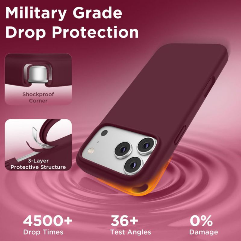 Funda COFFKER para iPhone 18/17 Pro Silicona Color Vino