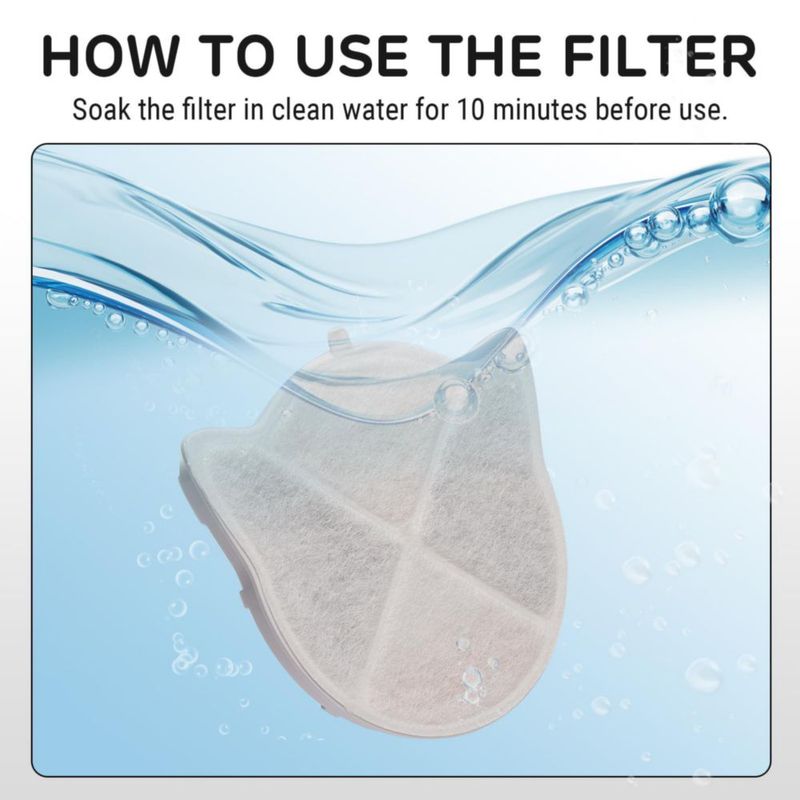 Filtro iPettie 8 unidades 3 etapas 68 oz/2 L para fuente de agua