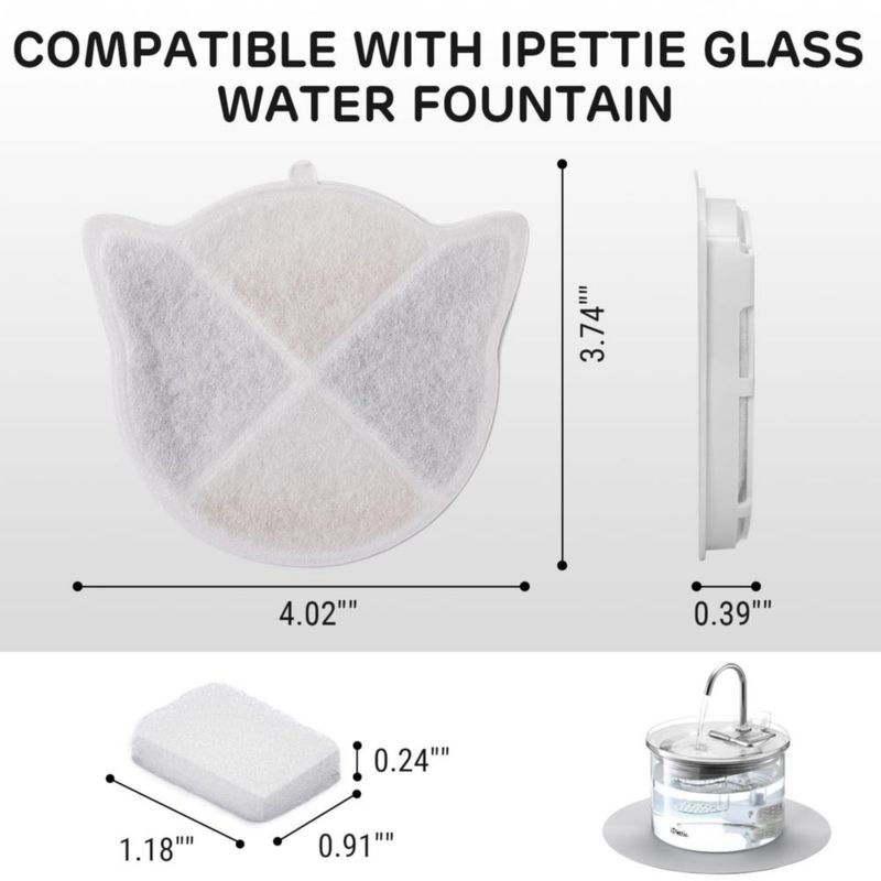 Filtro iPettie 8 unidades 3 etapas 68 oz/2 L para fuente de agua