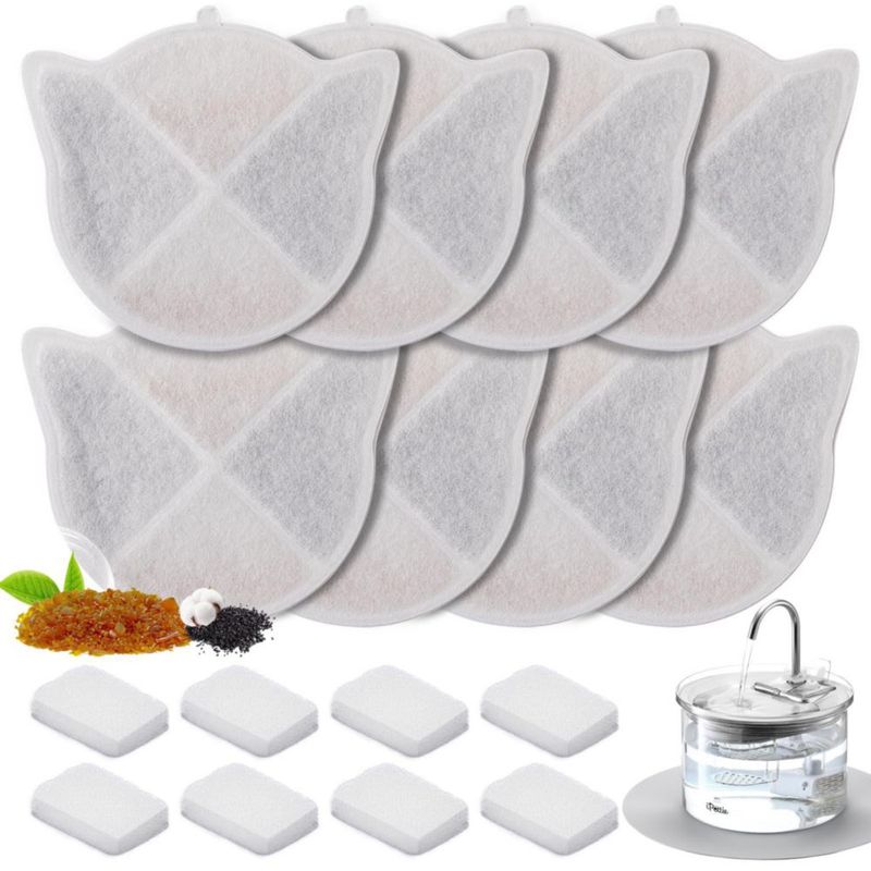 Filtro iPettie 8 unidades 3 etapas 68 oz/2 L para fuente de agua