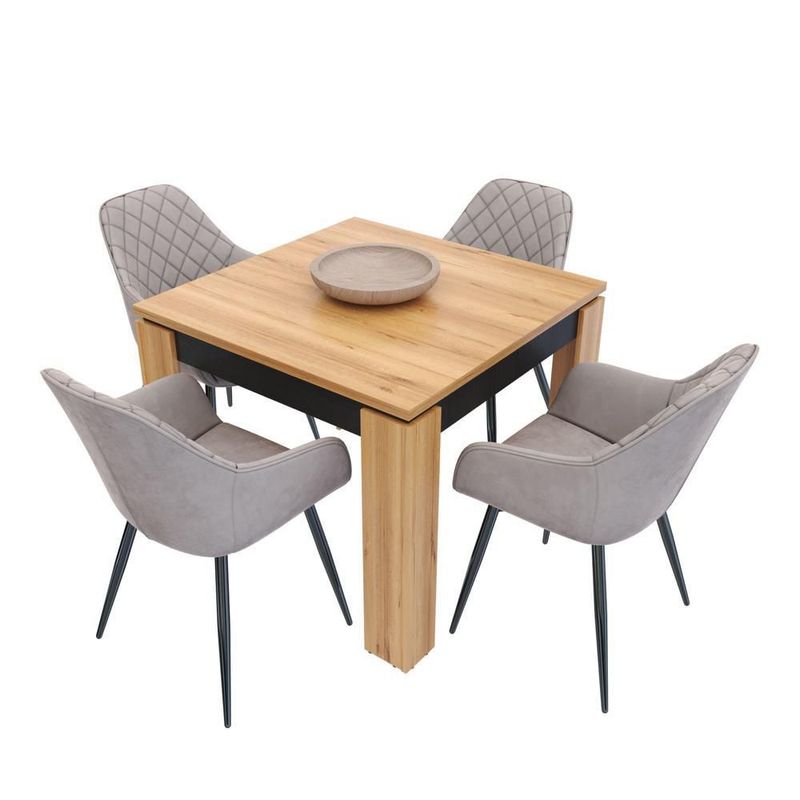 Mesa comedor cuadrado nilo 90x75x90cm 4 puestos mdp