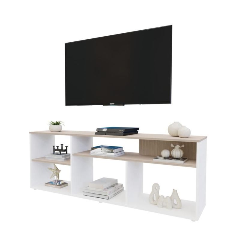 Mesa tv con entrepaños abiertos 160x58cm mdp