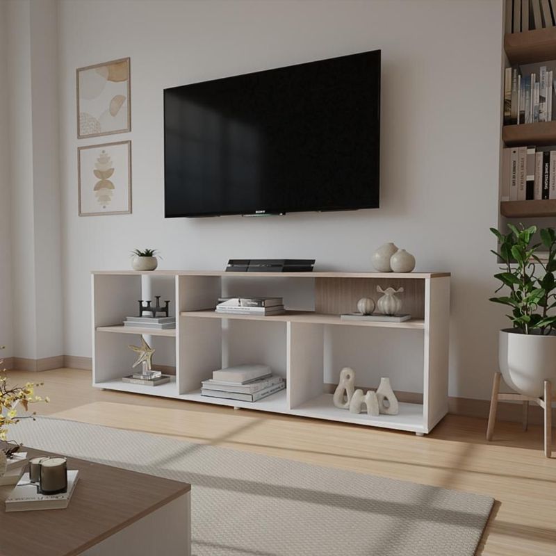 Mesa tv con entrepaños abiertos 160x58cm mdp