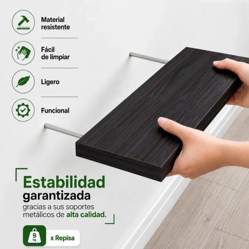 Repisa Flotante Minimalista 50x15 Cm 3 Pzas Anahuac
