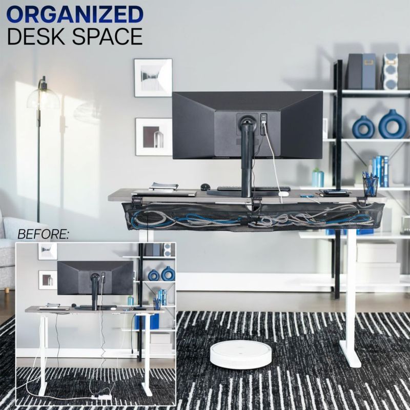 Organizador de cables VIVO 150 cm negro de malla con abrazadera