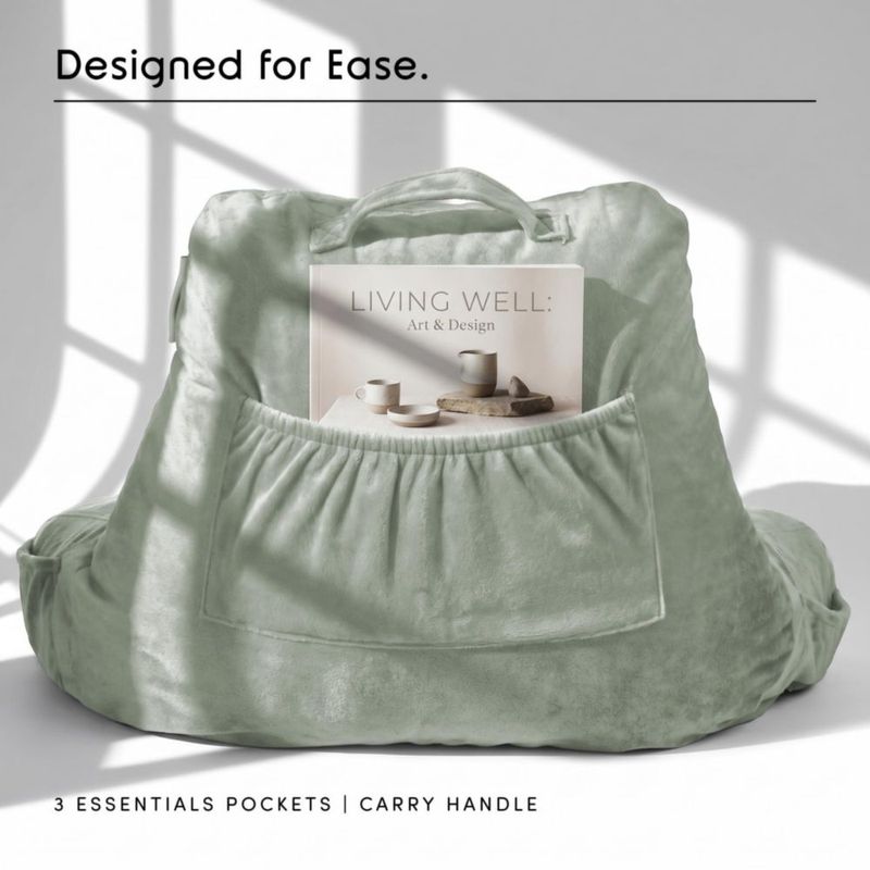 Almohada de Lectura Nestl 46 cm Verde Salvia con Espuma de Memoria
