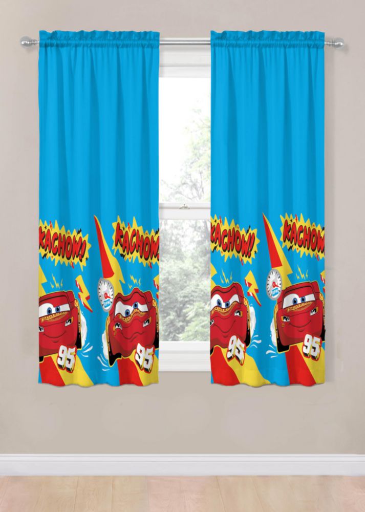 Juego de 2 cortinas Sunny Side Up 107 cm Cars azul