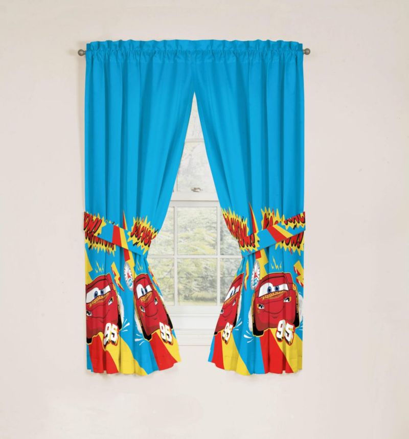 Juego de 2 cortinas Sunny Side Up 107 cm Cars azul